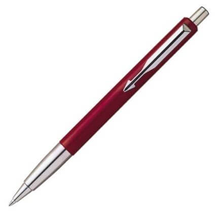 Ручка шариковая VECTOR Red, красный корпус с деталями из нержавеющей стали, синие чернила M, арт.PARKER-S0275160