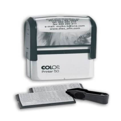 Штамп, пласт., самонаборный, 8-строчный Printer 50-Set, 2 кассы, русифицированный (4926/DB), арт.Printer50-SET