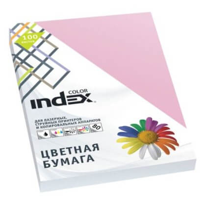 Бумага Index Color, 80гр ,А4, розовый (25) 100л. IC25/100 1/25