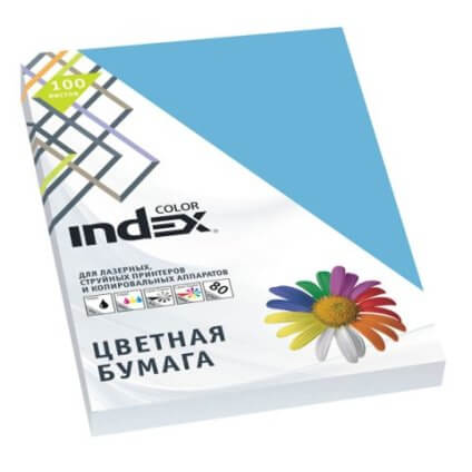Бумага Index Color, 80гр ,А4, ярко-синий (78) 100л. IC78/100 1/25