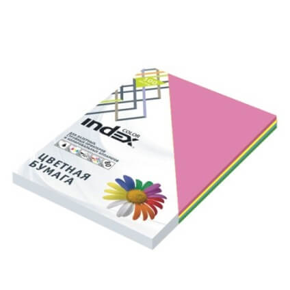 Бумага Index Color, 80гр, А4, 4х25 (22,57,68,77), 100л 1/25