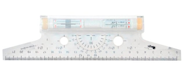 Рейсшина, 22см, металлический ролик арт.УЧП-22   1/50