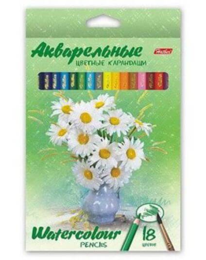 Карандаши 18цв акварельные, -Букет-Hatber карт.к. BKa_18370 1/8