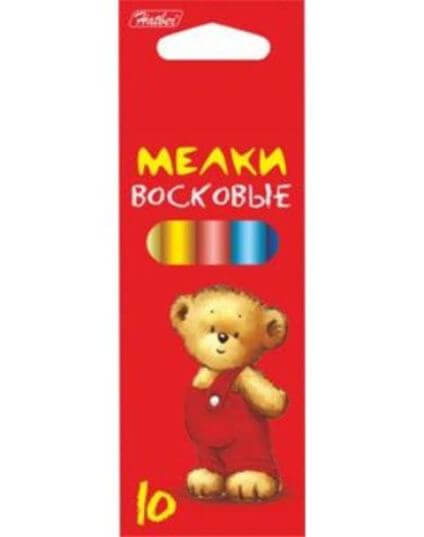 Восковые мелки, 10цв., 8мм, "Мишки" карт.к. KMv_10610 1/24