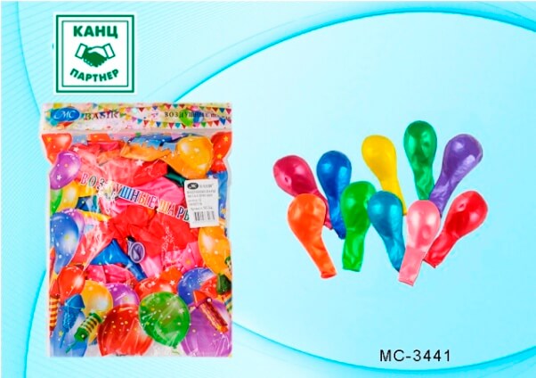 Шар 12 металлик, ассорти МС-3441 1/100