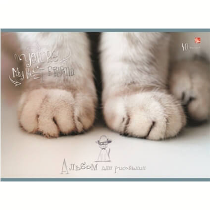 Альбом 40л."Пушистые лапки" склейка 110г/м2 фольга АФ401434 1/10/40