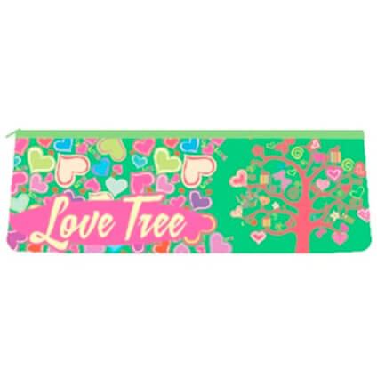 Пенал-косметичка "Love Tree" на молнии, малый, печать на ткани К-2