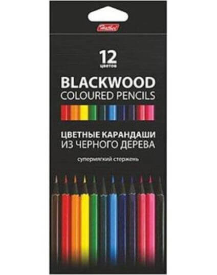 Карандаши 12 цв. BLACK DIAMOND супермягкий стержень с заточ. в карт.короб. BKc_12830 1/12
