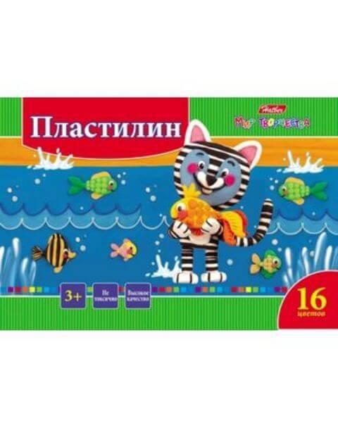 Пластилин 16цв. -Ушастики- 320гр со стеком KPn_16880 1/10