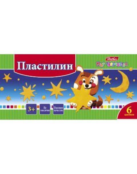 Пластилин 6цв. 120г Hatber со стеком-Ушастики- KPn_06880 1/30