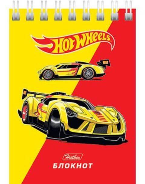Блокнот А7 40л гребень "Машинки (Hot wheels)" клетка 40Б7B1гр 1/120