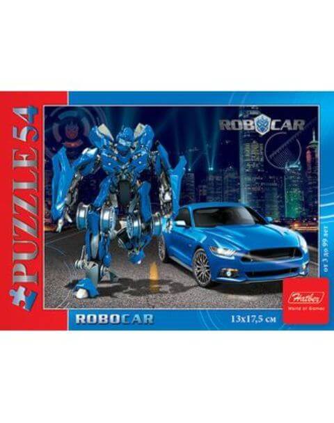 Пазлы 54эл. "RoboCar" А5ф 130х175мм 4 диз. 54ПЗ5 1/40