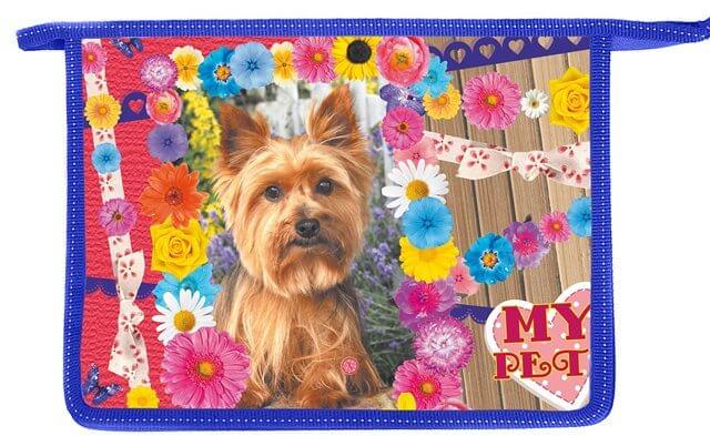 Папка А4 "Мои животные" молния сверху , картон 30Ш4