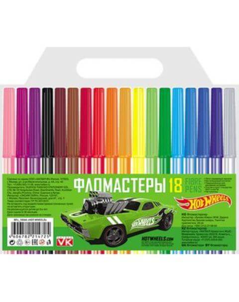Фломастеры 18цв. "HOT WHEELS" в блистере BFc_18044 1/12