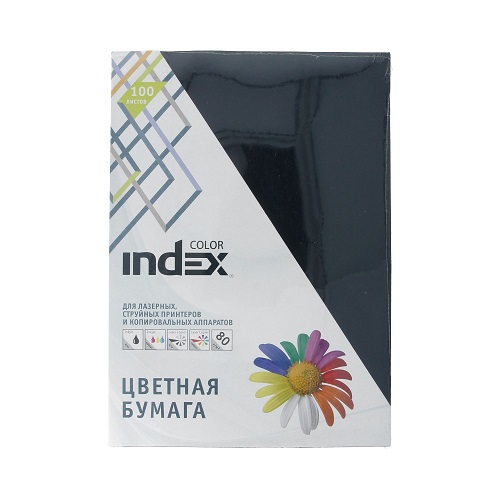 Бумага Index Color, 80гр ,А4, черный  (99) 100л.  IC99/100              1/25