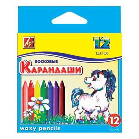 Восковые мелки, 12цв., 8мм, "Классика" карт.к. 12С861-08 1/40