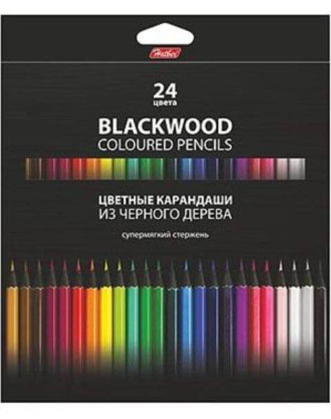 Карандаши 24 цв. BLACK DIAMOND супермягкий стержень BKc_24830 1/6