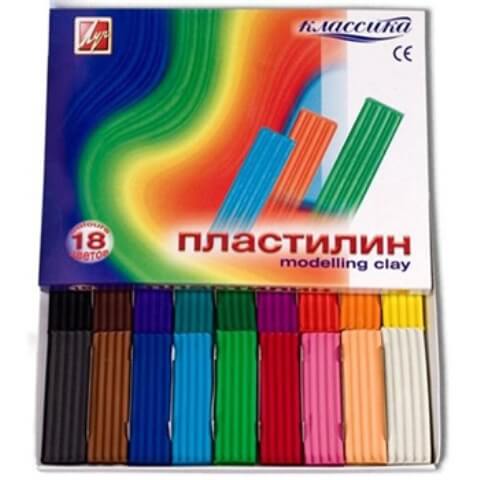 Пластилин 18цв. "Классика" со стеком,  360 г , ЛУЧ   20С1330-08  1/14