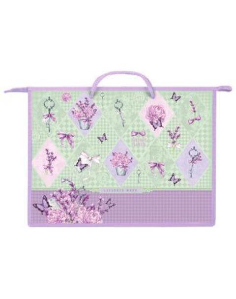Папка А3 "Vintage flower" с ручками на молнии 1отд. пластик. AMn_33020