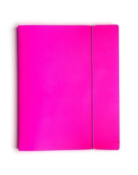 Тетрадь с кольц.мех "DIAMOND NEON Розовая" 120л пластик.обл. на резинке в инд.уп. 120ТК5Bр1_02033 1/12