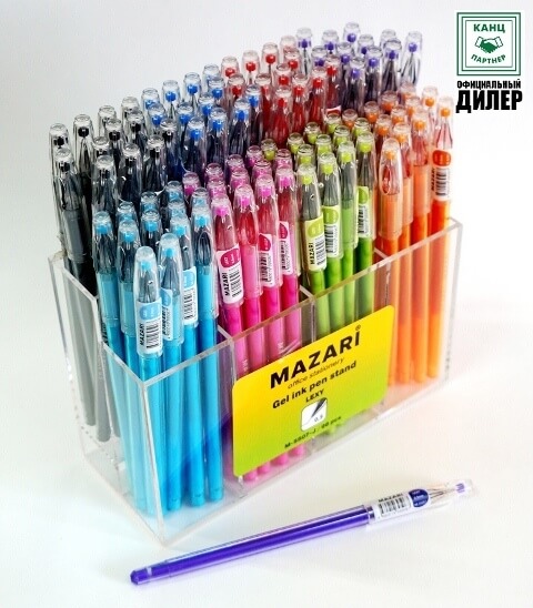 Ручка гелевая LEXY, 8 цветов, 96 штук на пластиковй подставке М-5507-J 1/96