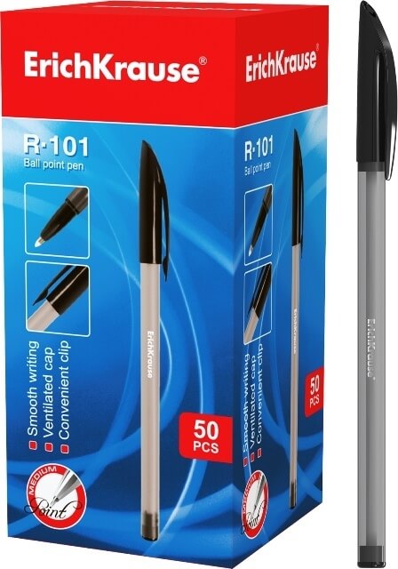 Ручка шариковая R-101 черная ЕК33512 1/50