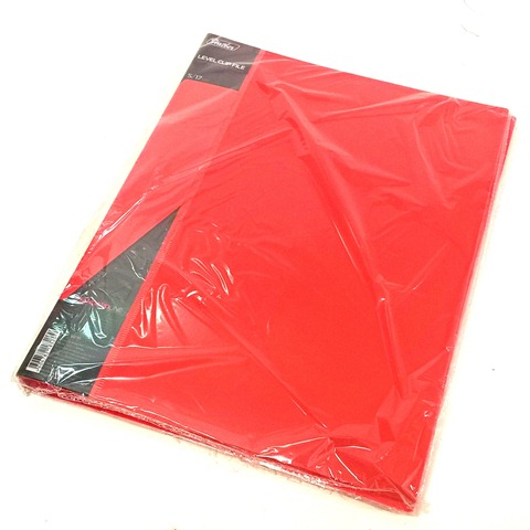 Папка с боковым прижимом А4 STANDARD Красная с карманом  AC4_00115   1/30