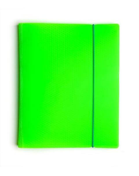 Тетрадь с кольц.мех "DIAMOND NEON Зеленая" 120л пластик.обл. на резинке в инд.уп. 120ТК5Bр1_02034 1/12