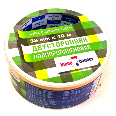 Скотч 38ммХ10м, двухсторон.Klebebander полипропилен. 1/48