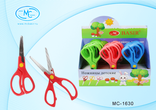 Ножницы детские 13см, 4цв. МС-1630 1/24