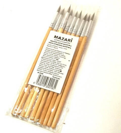 Кисть для рисования белка №6 М-5106 1/10