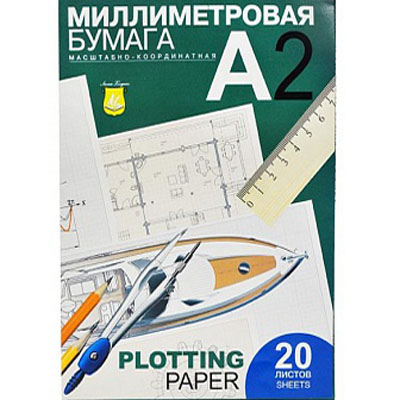 Бумага масштабно-координатная А2 20л. в папке ПМ/А2 1/10