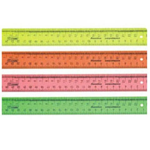 Линейка закройщика 25см NEON 4цв ЛН61 1/100