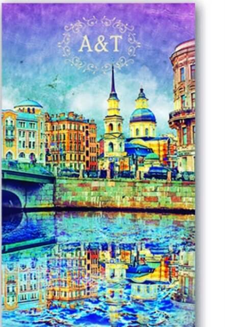Телефонная книжка ГОРОД НА РЕКЕ (90x155мм, 48 л., алф. вырубка, арт.39824