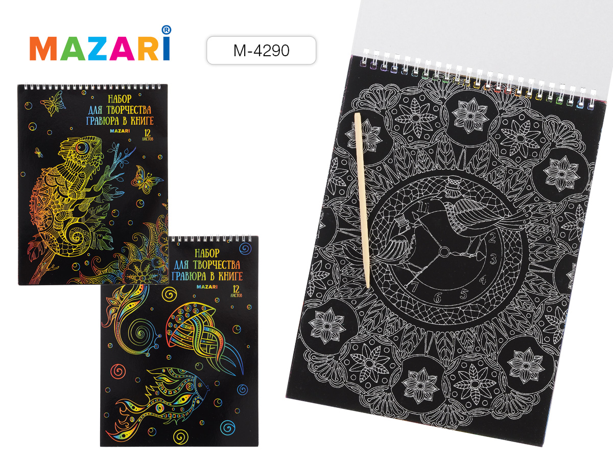 Гравюра в виде книги 21 х 28 см, 12 л., с контуром М-4290 1/16