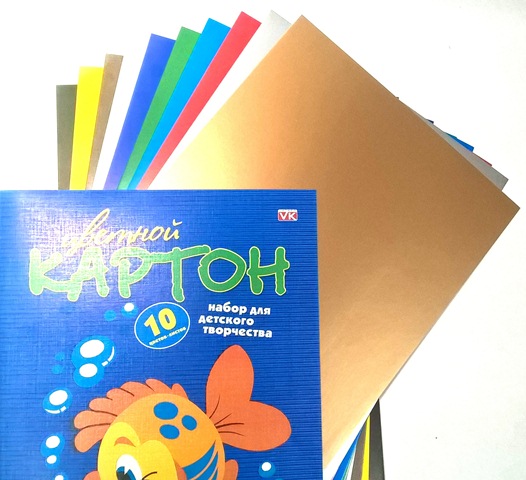 Картон цв., А4 10л. 10цв. "Рыбка" 10Кц4_03230 1/80
