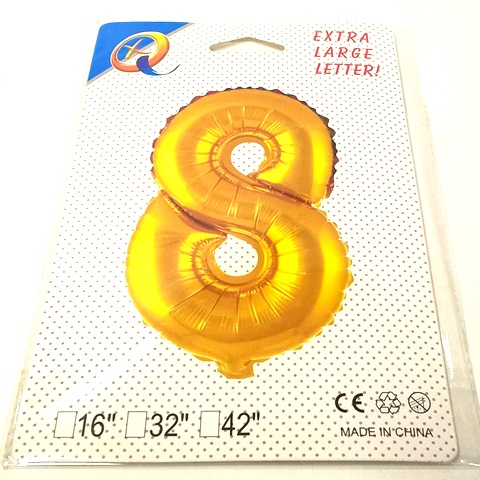 Шар фольгиниров.фигурн. ЦИФРА "8" арт.102533-8