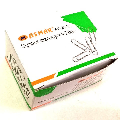 Скрепки 28мм 100шт канцелярские Ar-3313 1/10