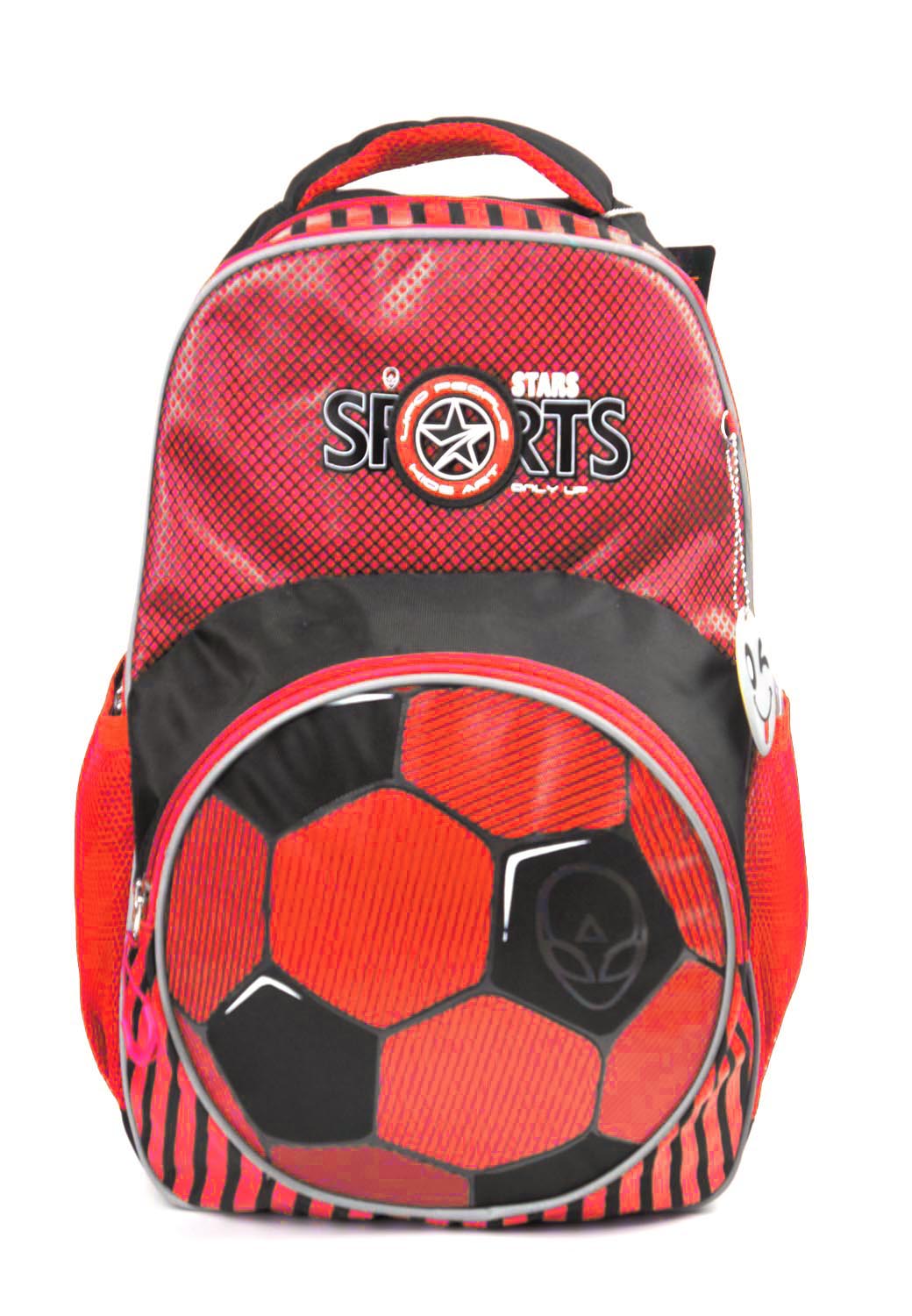 Рюкзак  для нач.шк. "Спорт" футбольн.мяч на красном фоне  7225