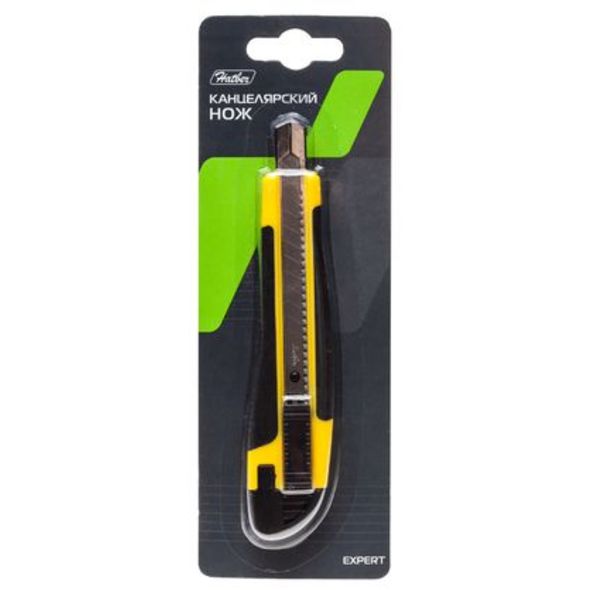 Нож канц. малый /9мм/, EXPERT с резинов. вставками AUTO-LOCK блистер 9DP_03009 1/24