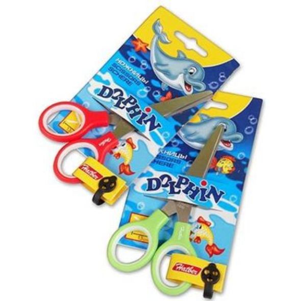 Ножницы детские 13см "Dolphin" нерж. сталь с резин.вставками S7103 1/12