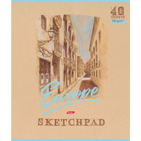Альбом 40л. А3 "Уголок Европы" SKETCHPad 100г на скобе 40А3В_07204 1/28