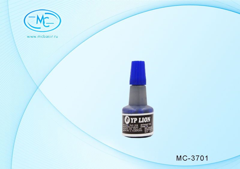 Штемпельная краска, 30ml, UP LION, синяя МС-3701 1/12