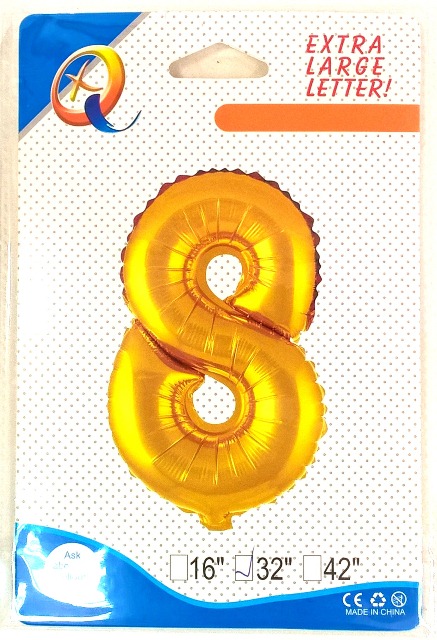 Шар фольгиниров.фигурн. ЦИФРА "8" 60см арт.171910-8