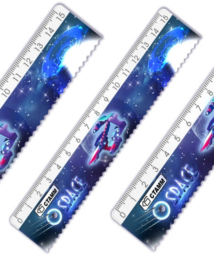 Линейка 15см с волнистым краем Space ЛН503 1/20