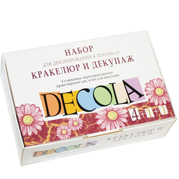 Набор DECOLA для декор. кракелюр и декупаж глянц. акрил,лак,клей для декупажа кракелюр. 9541254