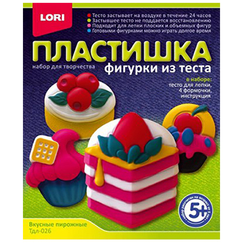 Фигурки из теста "Вкусные пирожные", тесто для лепки в брусочках, 4 формочки, Тдл-026 1/16