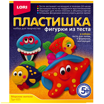 Фигурки из теста "Морские жители", тесто для лепки в брусочках, 4 формочки, Тдл-025 1/16