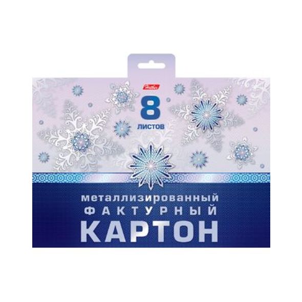 Картон цв. А5 5л.5цв. металлиз. фактурн. "Снежно-нежная" в папке 8К5мтт_14971 1/60