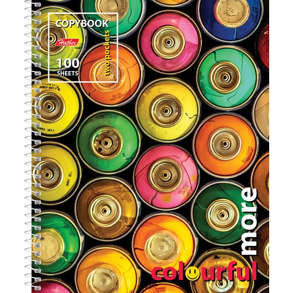 Тетрадь 100л. А5 гребень "Colourful more" клетка обл. с карманом 100Ткм5B1сп_18861 1/48